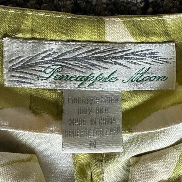 Vintage‎ Pineapple Moon 100% Silk Crop Top Sz Medium Hawaiian Sleeveless Floral - Picture 3 of 6